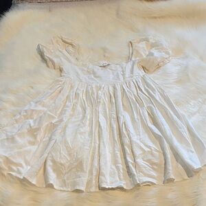 Elegant White Puff Sleeve Dress